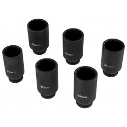 Zestaw 6 nasadek 12 kątnych 1/2 cala 30/32/33/34/35/36