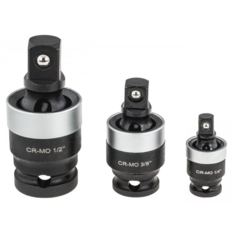 Zestaw 3 przegubów kulowych 1/4, 3/8, 1/2 cala