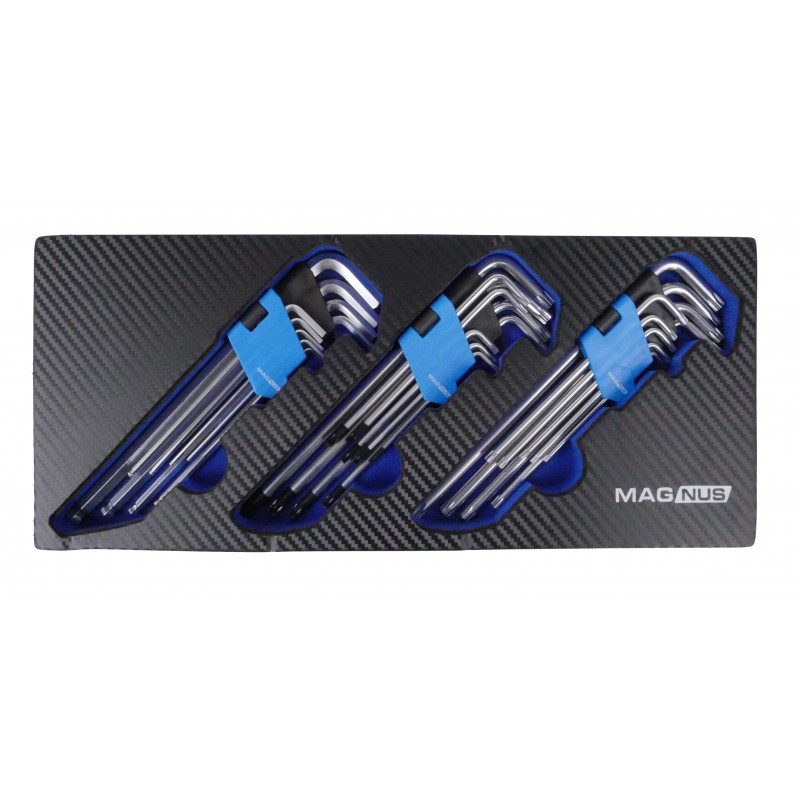 Zestaw kluczy typu L extra długich TORX, T-STAR, HEX 27 elem