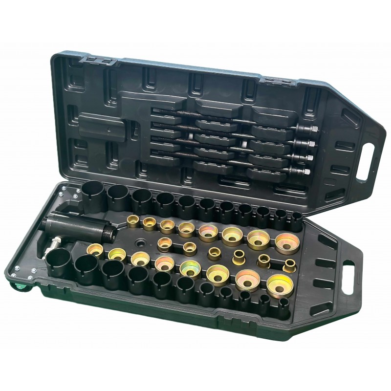 Ściągacz tulei zawieszenia hydrauliczny z siłownikiem przelotowym 17 Ton 49 elementów