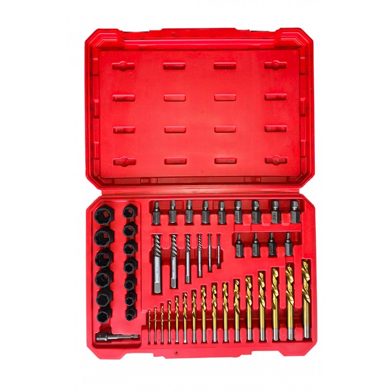 Zestaw do wykrecania urwanych śrub i wyrobionych nakrętek 49 szt