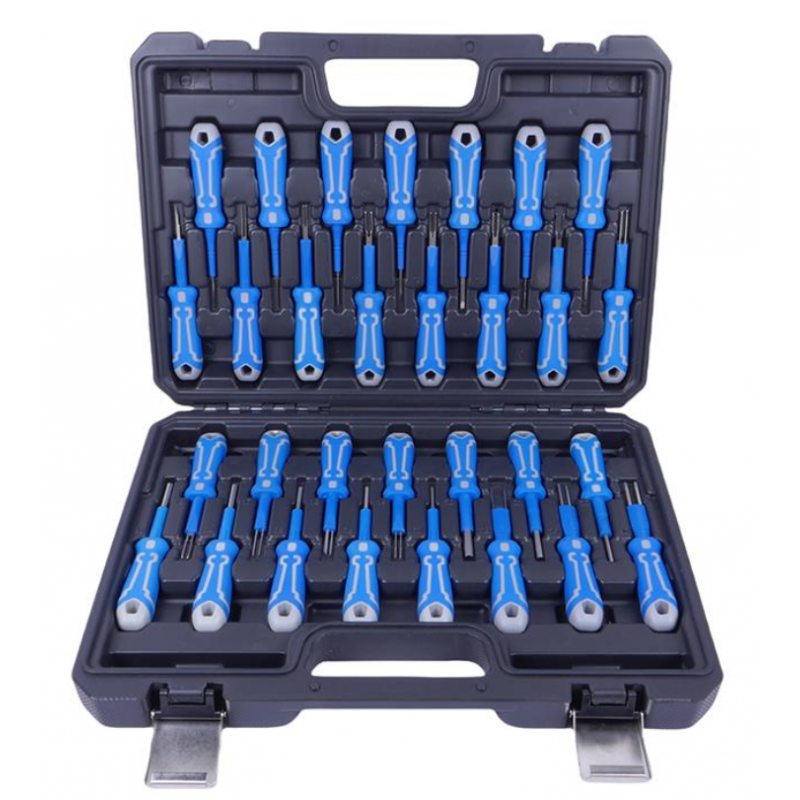 Zestaw narzędzi do demontażu złączek i pinów elektronicznych – 30 elementów