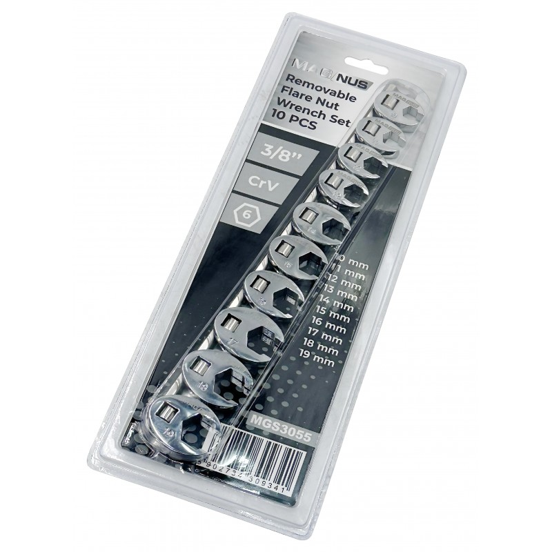 Zestaw kluczy półotwartych 6-kątnych 10 szt. 10–19 mm