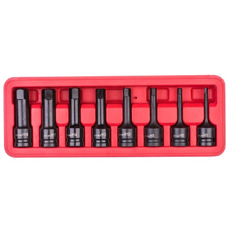Zestaw imbusów udarowych 1/2 cala 5, 6, 8, 10,12,14,17,19 mm
