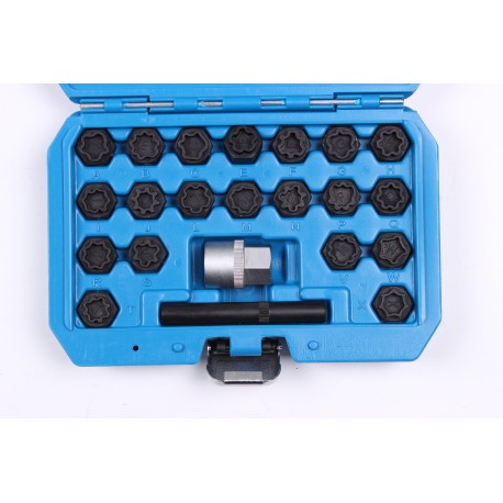 Zestaw nasadek do śrub kół zabezpieczających 22 elem AUDI