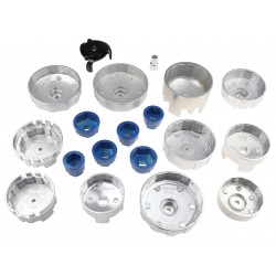 Zestaw nasadek do filtrów aluminiowe 19 elementów